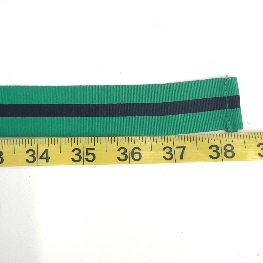Polo Ralph Lauren D-Ring Ribbon Belt Green Navy Blue Striped 28-32